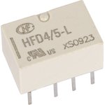 HFD4/5L (IM43TS), Реле бистабильное 2 переключ. 5VDC, 2А/250VAC DPDT