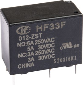 HF33F/012-ZST, Реле 1 переключ. 12VDC, 3A/250VAC SPDT, Hongfa | купить в розницу и оптом
