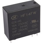 HF14FW/024-HS, Реле 1 замык. 24VDC, 16A/277VAC SPST-NO