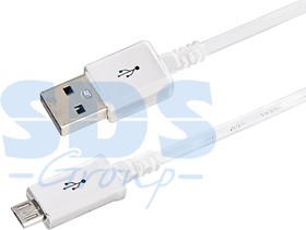 Фото 1/2 18-4269-20, Кабель USB-A - micro USB, 1А, 1м, белый, длинный штекер