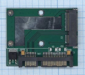 Фото 1/2 Переходник SSD mSATA на SATA компактный half size