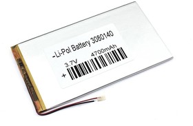 Фото 1/2 Аккумулятор универсальный 3x80x140 мм 3.8V 4700mAh Li-Pol (2 Pin)