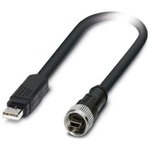 1420171, Assembled USB cable - shielded - color: black - PVC outer sheath - USB ...