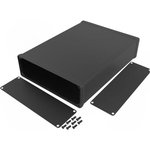 1455T2201BK, Enclosures, Boxes, & Cases MetalEndPanel, Black 8.66 x 2.03 x 6.50"