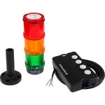 649.000.03, Signal Tower Red / Yellow / Green 65mA 230V KombiSIGN 72 Wall Mount / Pole Mount IP30 Spring Terminal