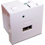 Модуль USB-зарядки, 1 порт, 45x45, белый LAN-EZ45x45-1U/R2-WH