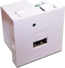 Модуль USB-зарядки, 1 порт, 45x45, белый LAN-EZ45x45-1U/R2-WH