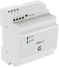 Фото 1/4 AMR4-12, AMR4 Switched Mode DIN Rail Power Supply, 90 264V ac ac Input, 12V dc dc Output, 4.5A Output, 54W
