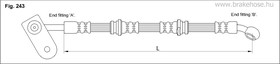 FT0084, Шланг тормозной передн прав SUZUKI: GRAND VITARA 1.6/2.5 V6 24V 98-