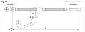 FT0198, Шланг тормозной передн лев HYUNDAI: Galopper II (JK-01) 2.5 TD, 3.0 V6 08.98-