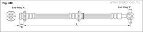 Шланг тормозной NISSAN CEFIRO III (A33) 2000- передний \ FT0130 K&K