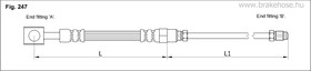 FT0354, Шланг тормозной задн прав AUDI: A3 1.6/1.8/1.8 T, 96-