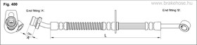 FT0555, Шланг тормозной передн лев KIA: RIO II. 1.4 16V, 1.5 CRDI, 1.6 16V 03.05-