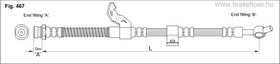 FT0714, Шланг тормозной передн прав KIA: Magentis (MG) 2.0 CRDi 04.06-