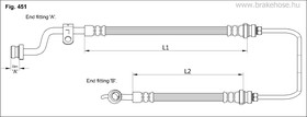 FT0734, Шланг тормозной передн прав KIA: Cerato (LD) 1.5 CRDi 07.05-