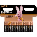 Батарейки Duracell 5014217 ААА алкалиновые 1,5v 12 шт. LR03-12BL PLUS