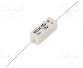 PRWC7WJW330B00, Резистор: проволочный; керамический; THT; 33Ом; 7Вт; ±5%; 25x9x9мм