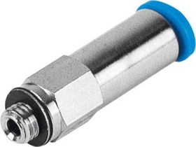 QSMK-M5-6, Straight Threaded Adaptor, M5 Male to Push In 6 mm, Threaded-to-Tube Connection Style, 153292