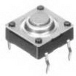 SKQBASA010, Switch Tactile N.O. SPST Round Button PC Pins 0.05A 12VDC 2.55N Thru-Hole