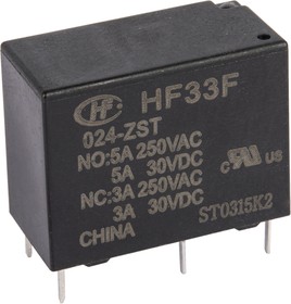 HF33F/024-HSL3F  HONGFA Relais  Relay  SPST-NO  24VDC  5A  2800R NEW  #BP 2 pcs