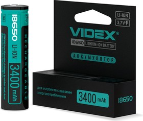 Аккумулятор 18650 3400mAh 1pcs/box с защитой VID-18650-3.4-WP
