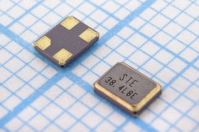 Кварцевый резонатор 38.4МГц, SMD 3.2x2.5мм с 4-мя контактами, нагрузка 8пФ, точность 10ppm; 38400 \SMD03225C4\ 8\ 10\ 15/-40~85C\S3225\1Г