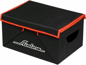 Складной органайзер с крышкой в багажник 46х19х32 см, 28 л, черный/оранжевый AO-SB-24
