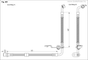 Шланг тормозной MAZDA 6 SPORT (GH) 2007- передний правый \ FT0878 K&K