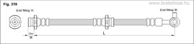 FT1289, Шланг тормозной передн прав NISSAN: Murano (Z50) 3.5 4x4 08.03-