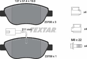 2370802, 2370802_колодки дисковые передние!\ Fiat Bravo/Grande Punto/Doblo 1.4/1.3D/1.9D/JTD 03