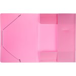 Пластиковая папка Акварель на резинках А4 20 мм до 150 листов розовая толщина ...