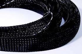 QES-125-3-01-SS100FT, Spiral Wraps, Sleeves, Tubing & Conduit Expandable Polyester Monofilament Sleeving, 3" Non-Expanded Diameter, Black Co