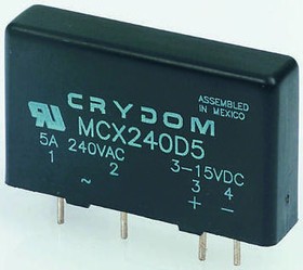 Фото 1/3 MCX380D5, Sensata Crydom Solid State Relay, 5 A Load, PCB Mount, 530 V Load, 15 V Control