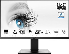 Фото 1/10 Монитор MSI 21.5" Pro MP223 черный VA LED 1ms 16:9 HDMI 250cd 178гр/178гр 1920x1080 100Hz VGA FHD 2.4кг