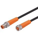 EVC313, Female 4 way M8 to Male 4 way M8 Sensor Actuator Cable, 2m