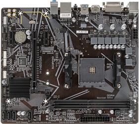 Фото 1/10 Материнская плата Gigabyte A520M H Soc-AM4 AMD A520 2xDDR4 mATX AC`97 8ch(7.1) GbLAN RAID+DVI+HDMI