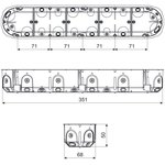 Коробка установочная для полых стен 68х351х50мм KPL 64-50/5LD_NA