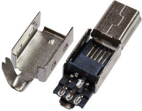 Фото 1/2 Mini USB-B вилка на кабель,5 конт.