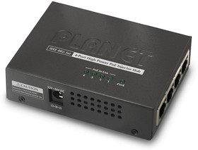HPOE-460, PoE инжектор Planet 4 порта 10/100/1000Мб/с, IEEE 802.3at, 120Ватт