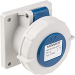 218RS, IP67 Blue Panel Mount 3P Industrial Power Socket, Rated At 16A, 230 V