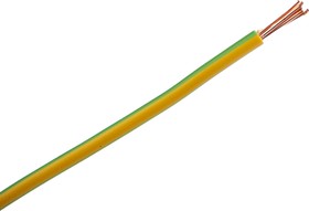 20147719, 6491X Series Green/Yellow 4 mm² Hook Up Wire, 7/0.85 mm, 100m