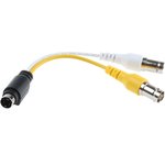 110-028-919, Male 4 Pin mini-DIN to Female BNC x 2 DIN Cable 150mm