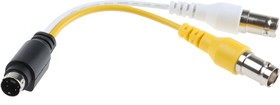 Фото 1/3 110-028-919, Male 4 Pin mini-DIN to Female BNC x 2 DIN Cable 150mm
