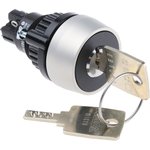 14-141.025K2, IP65 Keylock Switch, 1NC+1NO, 5 A @ 250 V ac 2-Way Flat-Key