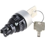 14-141.025K2, IP65 Keylock Switch, 1NC+1NO, 5 A @ 250 V ac 2-Way Flat-Key