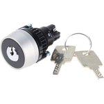 14-141.025K2, IP65 Keylock Switch, 1NC+1NO, 5 A @ 250 V ac 2-Way Flat-Key