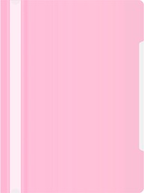 Фото 1/4 Папка-скоросшиватель Бюрократ Pastel -PSLPAST/PINK A4 прозрач.верх.лист пластик розовый 0.14/0.18