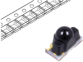 Фото 1/3 PT100MF0MP , PT100 ±15 ° IR Phototransistor, Surface Mount 2-Pin SMD package