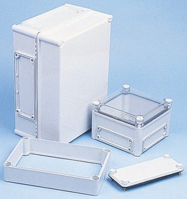 EKMB 180 T ENCLOSURE, EK Series Grey Polycarbonate Enclosure, IP66, IP67, Flanged, Transparent Lid, 380 x 190 x 180mm
