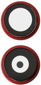 Фото 1/3 Стекло камеры для iPhone 12/12 mini (красный) в сборе (комплект 2 шт) Premium